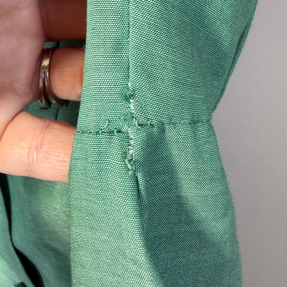 Vtg Girl Scouts U.S.A. Uniform Dress Girls Green Button Front Patch Retro SEE - Picture 6 of 9